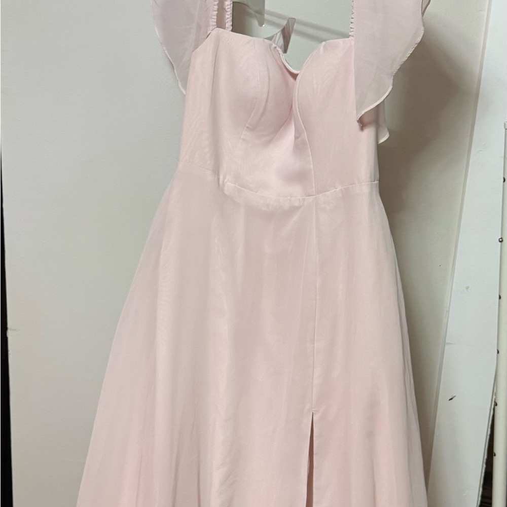 Azazie Pink Sweetheart Maxi Gown for Weddings - Picture 5 of 5